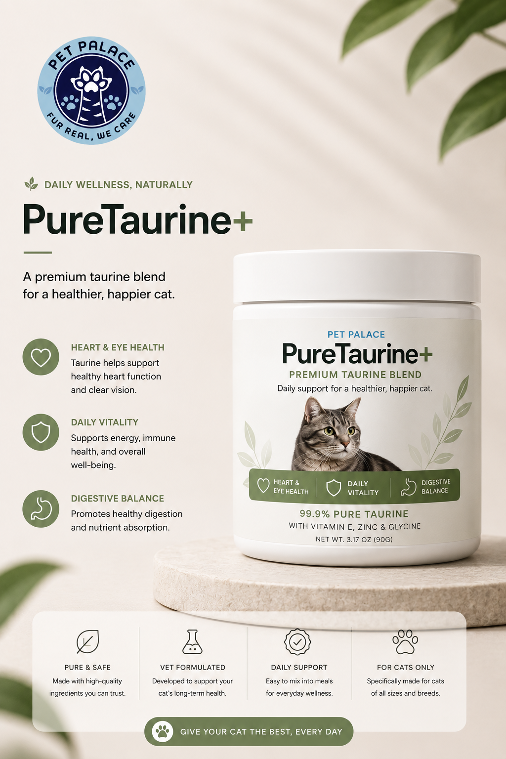 PetPalace taurine powder supplement for cats