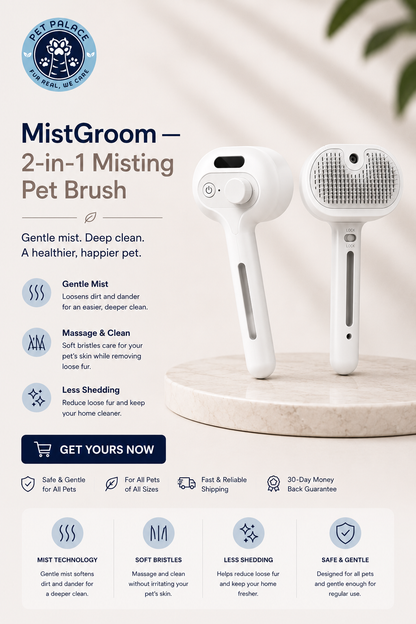 MistGroom — 2-in-1 Misting Pet Brush
