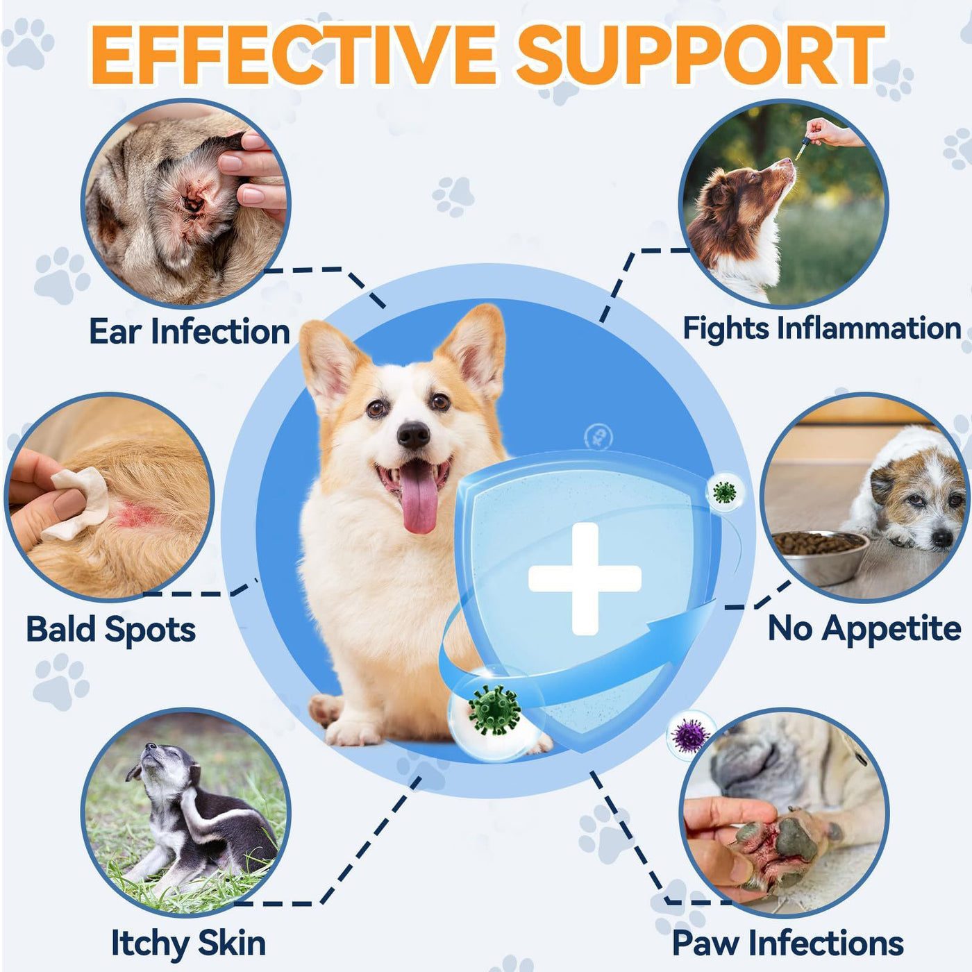Teemdrop PowerPuppy Yeast Infection Drops for pets, showing the product bottle with dropper and puppy in the background.
