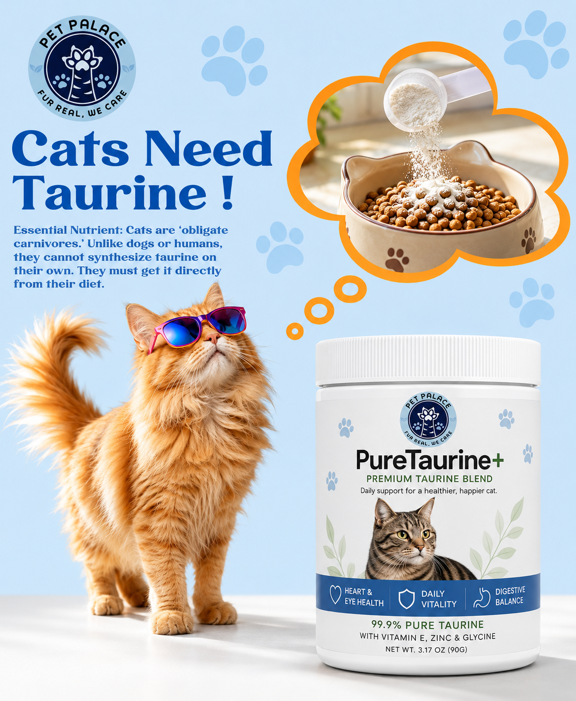 PetPalace taurine powder supplement for cats