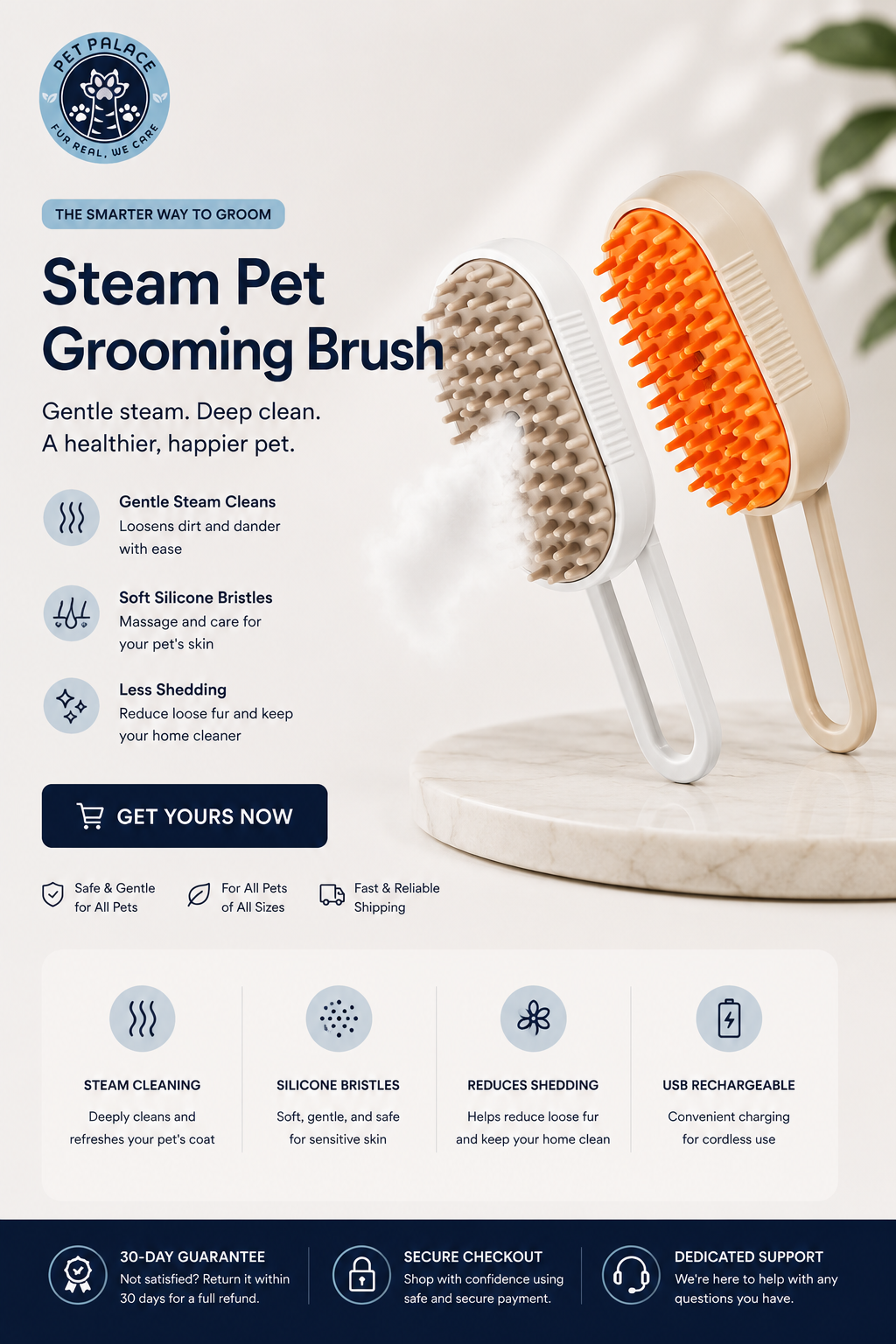 MistGroom — 2-in-1 Misting Pet Brush